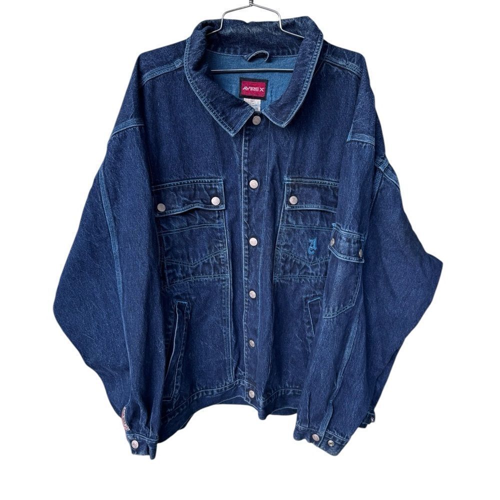 Avirex Y2K Vintage Dark Denim Jean Jacket 3X Mens